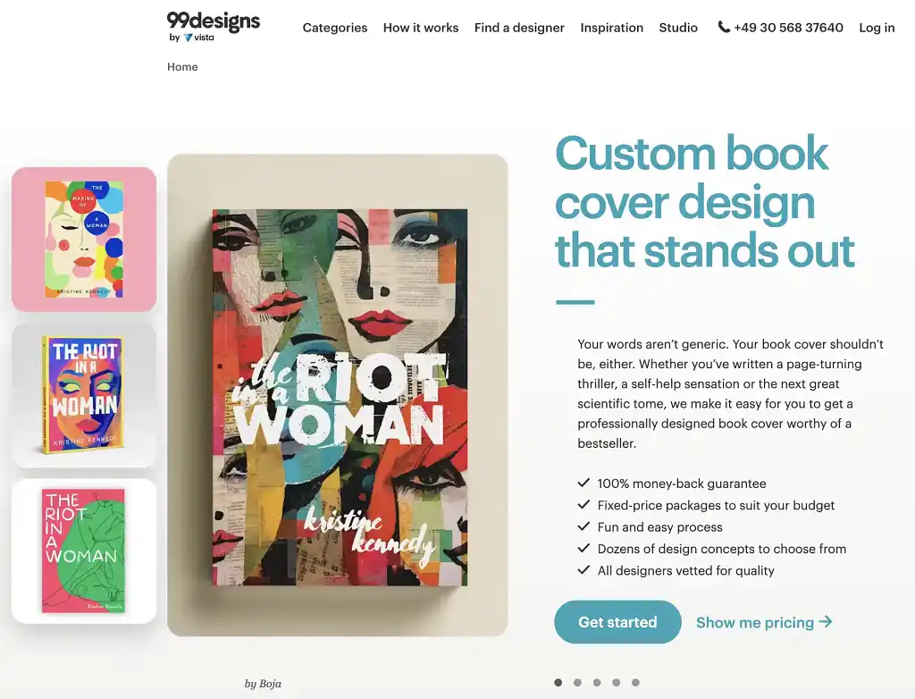 99design book cover website